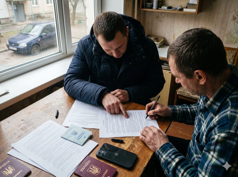 Підписання договору купівлі-продажу авто